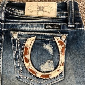 Miss Me Cowhide Horseshoe Jeans